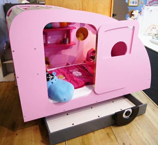 børnehave seng ideer campingvogn pink