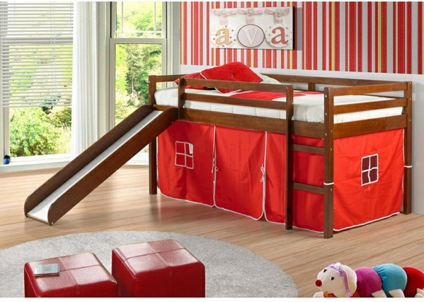 barnas rom senger telt seng køyeseng rødt