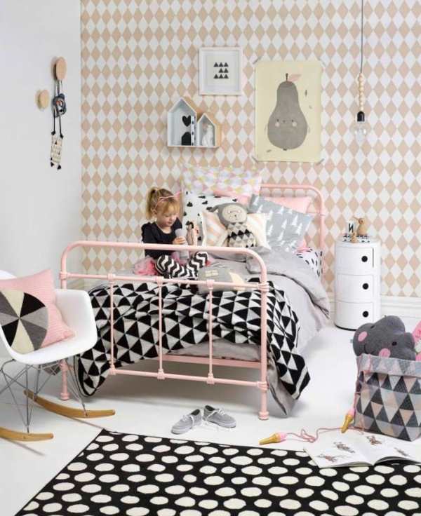 παιδικό δωμάτιο διακοσμούν ταπετσαρία τοίχου χαλί χαλί μαξιλάρι χαλί