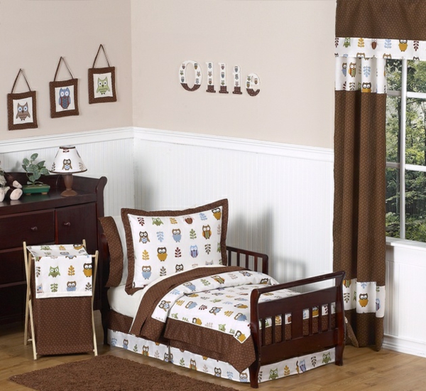 ideas para el mobiliario de la habitación de los niños patrón de la cama del búho