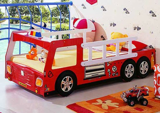 νηπιαγωγείο διακόσμηση αγόρι κρεβάτι αυτοκίνητο πυροσβεστικό όχημα