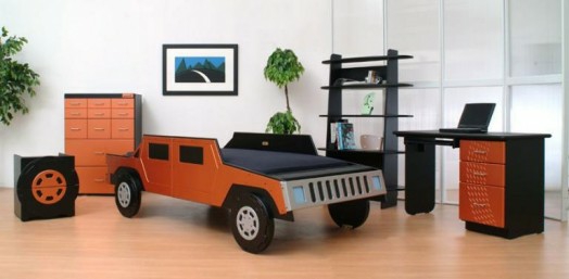 تصميم السرير الحضانة سيارة برتقالية
