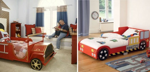 غرفة الطفل تصميم فتى سرير سيارة عربة الرجعية