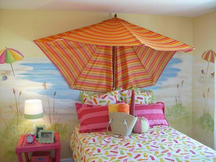 la sombrilla de estilo tropical de diseño de habitación para niños