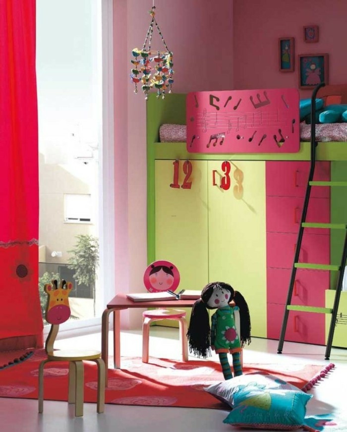 ילדים בחדר גבוה מיטה צבעוני מגירות מגניב הילדים של הרהיטים