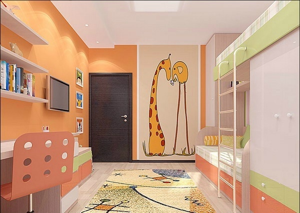 Guardería Dibujos completamente divertidos de jirafas y elefantes