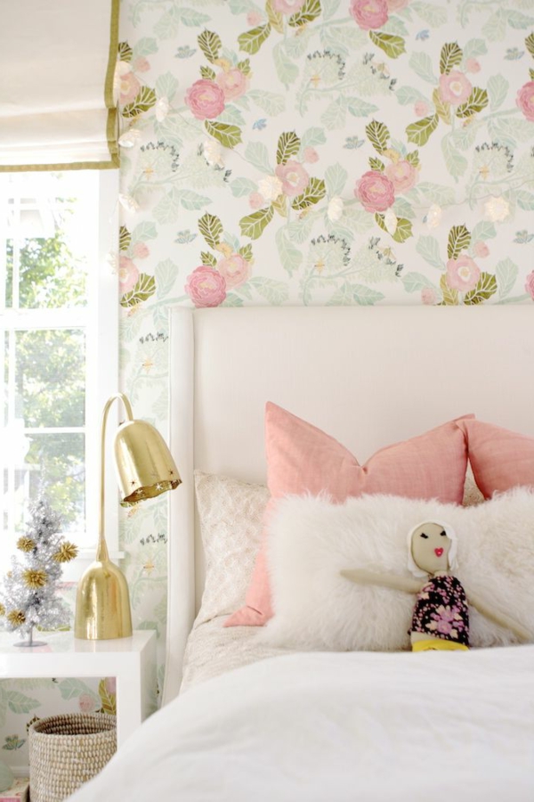 nursery walls shape wallpaper floral motifs