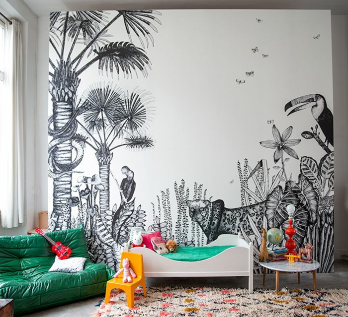 diseño de la pared creativa de la habitación del bebé de la pintura de la habitación de los niños