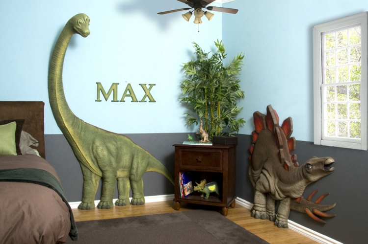 pintura de la pared de la sala de niños ideas animales decorar la pared de 3d dinosaurio