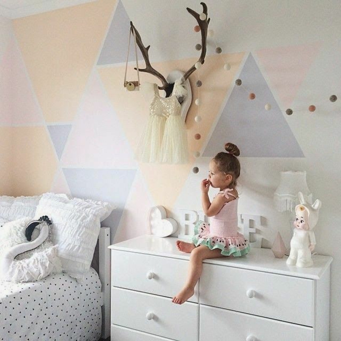 pintura de pared de habitación de niños diseño de habitación de niños geometría de diseño de pared