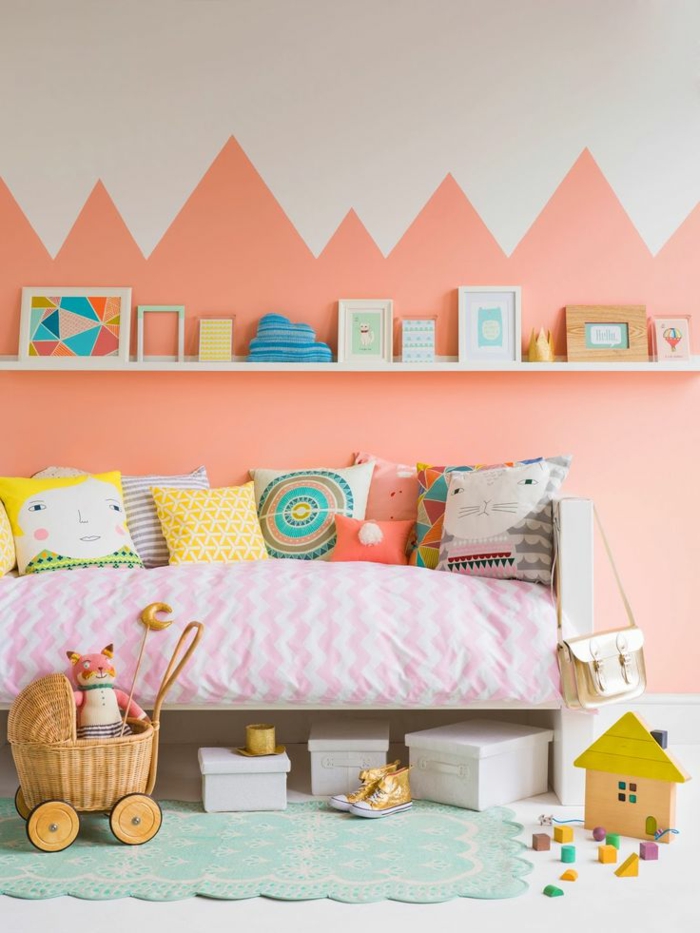 decoración de la pared de diseño de habitación de niña de pintura de pared de guardería