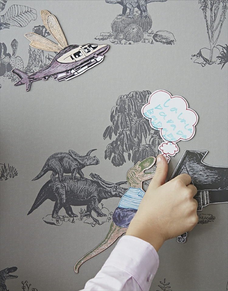 ilustraciones de dinosaurios de mural de guardería