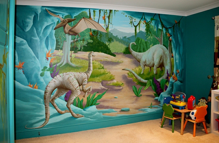 calcomanías de pared de guardería animales dinosaurios diseño de viaje decoración de pared ideas