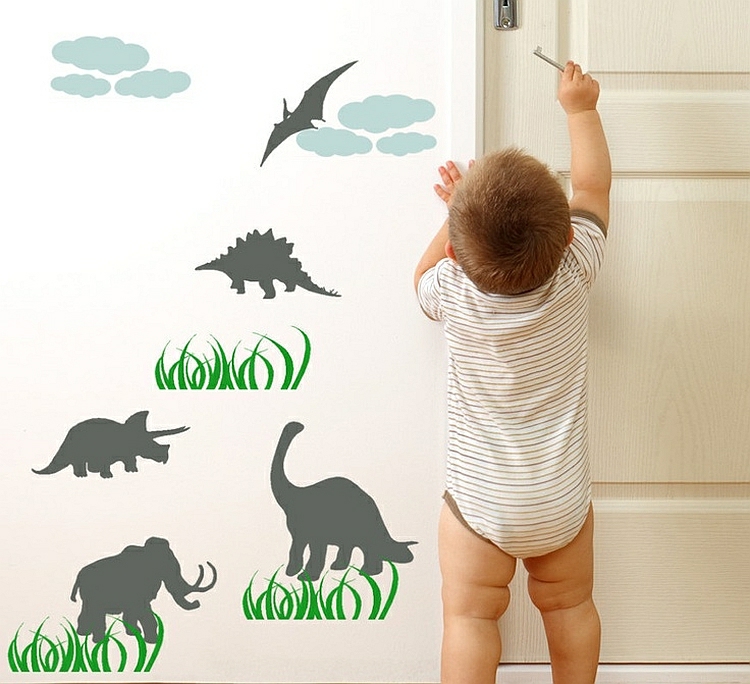 calcomanías de pared de guardería animales decoración de pared de dinosaurio ideas