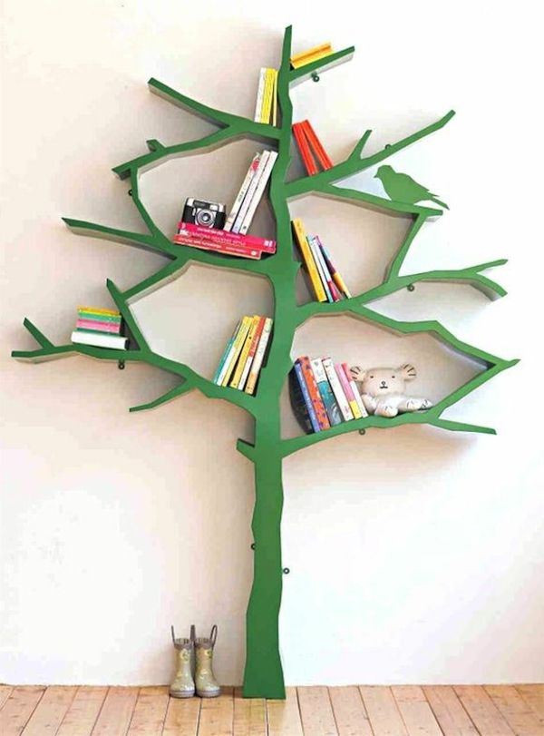 planteskole design grønt træ som bogreol