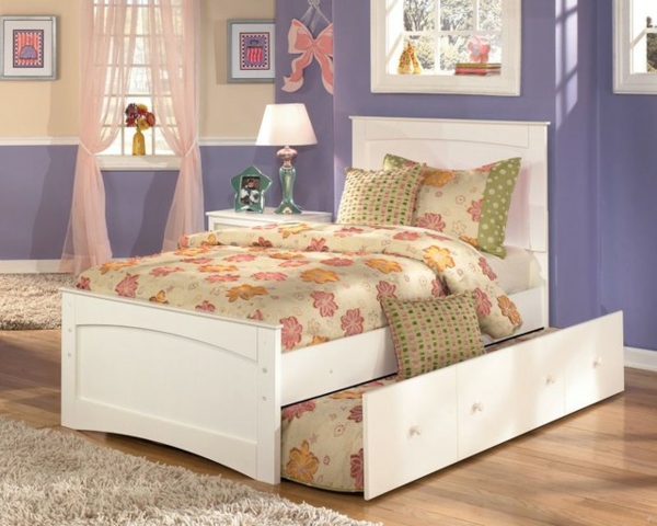 детска стая стая за момиче двойно легло красива стена дизайн