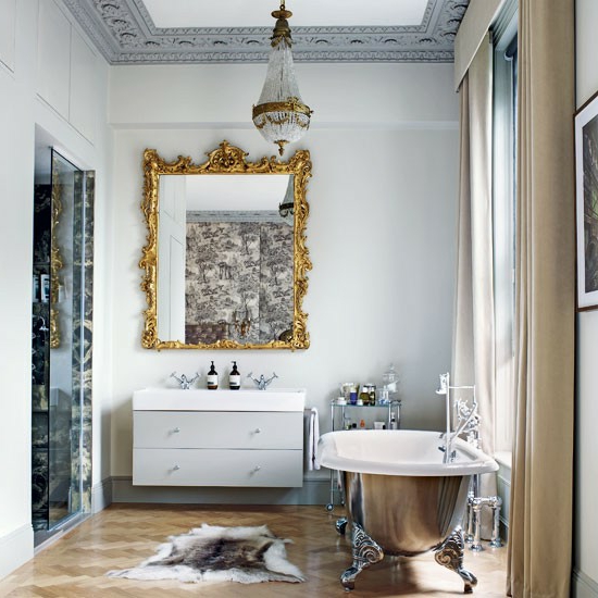 klassisk luksus væg spejl ramme badeværelse