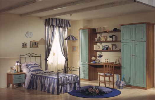 muebles clásicos de vivero estantes de pared de lecho púrpura
