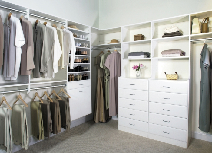 garderobe design åpen kleshengere dresser oppbevaringsrom dressing room