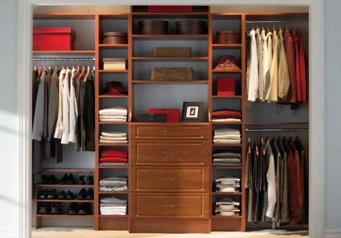 garderobe design åpne hyller skuffer garderobe organisere