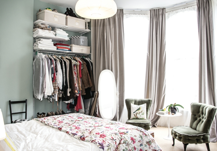 garderobe design åbent væg hylder tøj racks levende ideer soveværelse