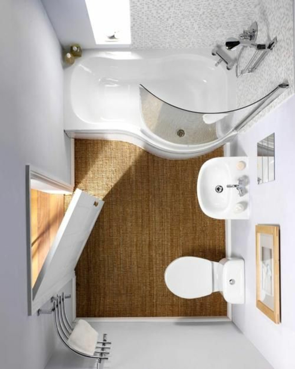 clean lines bathroom view from above