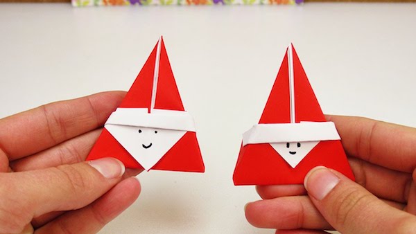 kleine nikoläuse tinker papieren origami kerst
