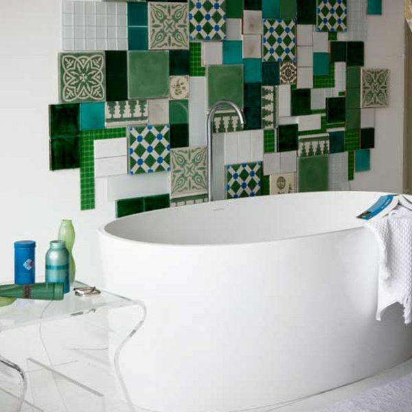 μικρό μπάνιο διακοσμούν πλακάκια μπάνιου πλακάκια τοίχου πλακάκια πράσινο συνονθύλευμα
