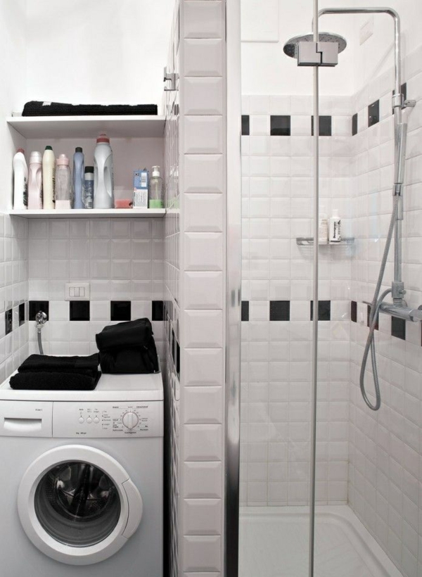 עיצוב אמבטיה קטנה מכונת כביסה נישה סיים מקלחת בקתה רעיונות אמבטיה קטנים