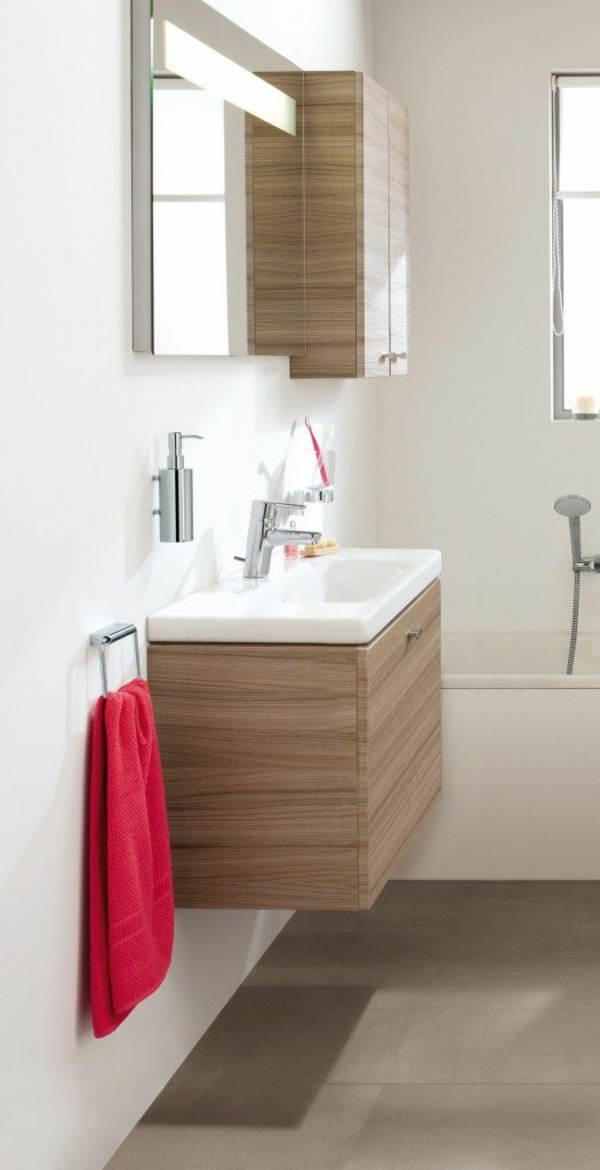 baño pequeño ideas bañera de ducha baño armarios de madera prácticos