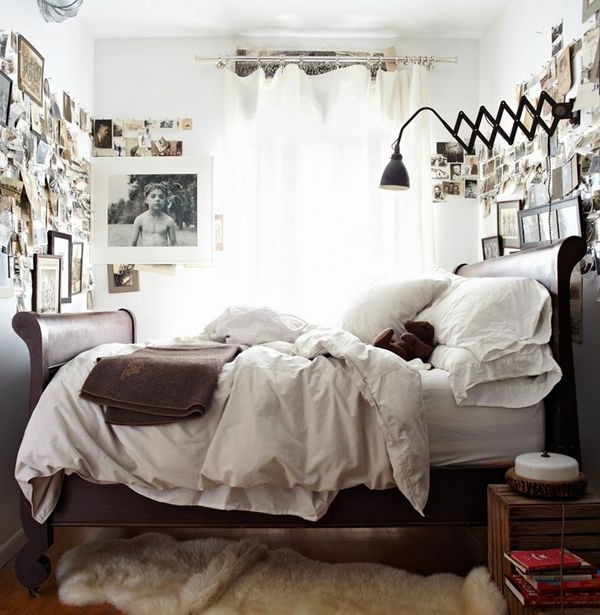 ריהוט חדר שינה קטן נקרע שטיח תמונות של וילונות אוורירי