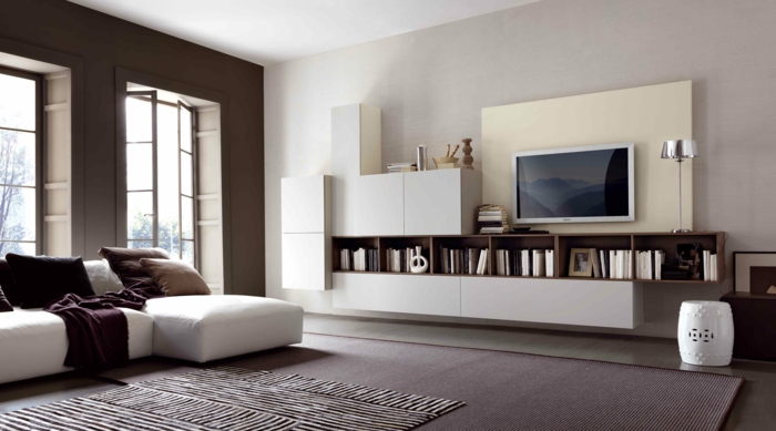 lille stue oprettet moderne hjem møbler boghylde væghylde