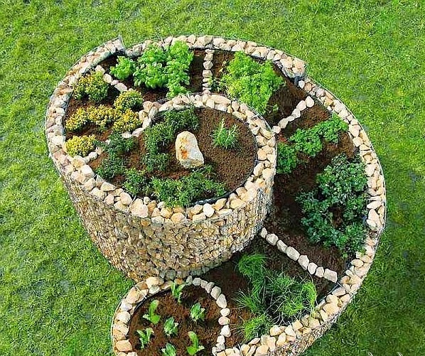 βότανα λαχανικά ιδέες κήπων έθεσε κρεβάτι τέχνη