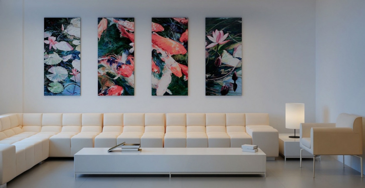 δημιουργική διακόσμηση τοίχων σαλόνι καναπέ τοιχογραφία της Ιαπωνίας στυλ