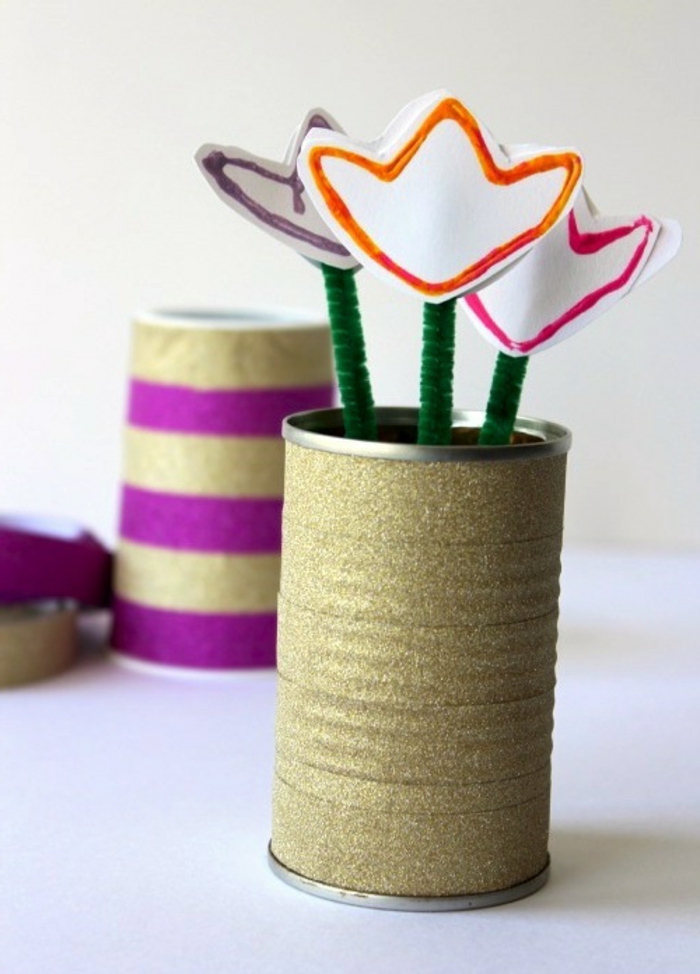 kreative håndværk ideer deco vas blomster