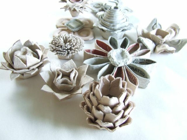 kreative håndverk ideer egg boks blomster dekorasjon ideer