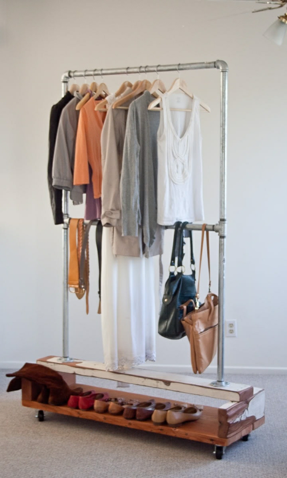 Creative crafting clothes rack itself build tubes