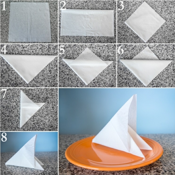 kreative håndduker folding instruksjon bord dekorasjon diy ideer