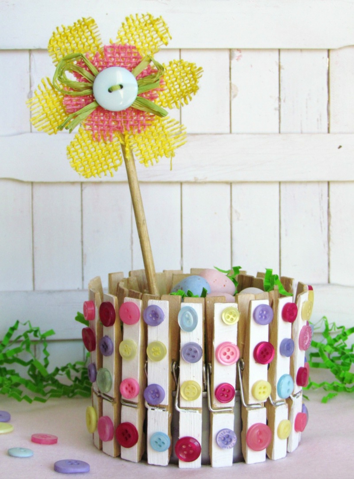 Creative crafting clothespin oală de plante grădină idei de decorare