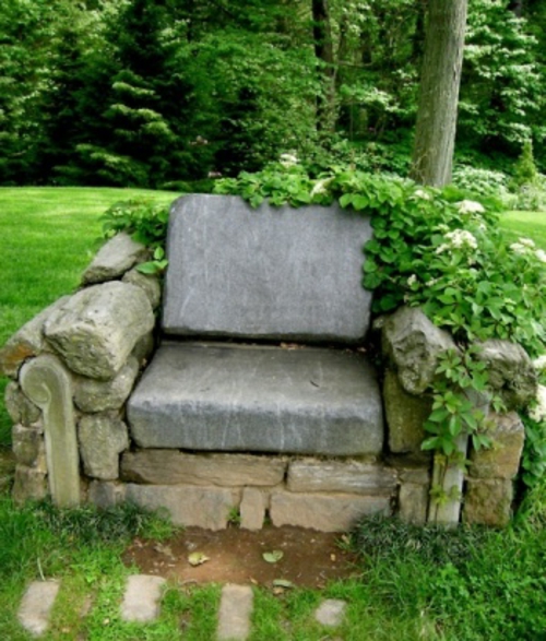 sillón de piedra original de las ideas del deco