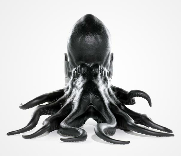 návrhářské židle černé chobotnice