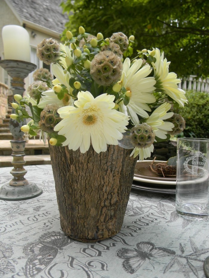 творчески градински идеи, изработени от дърво, направете сами красивата ваза