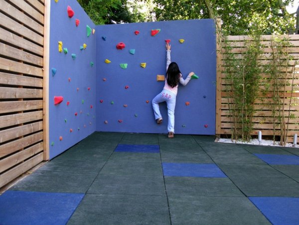 创意橡胶回收私人攀岩墙的想法