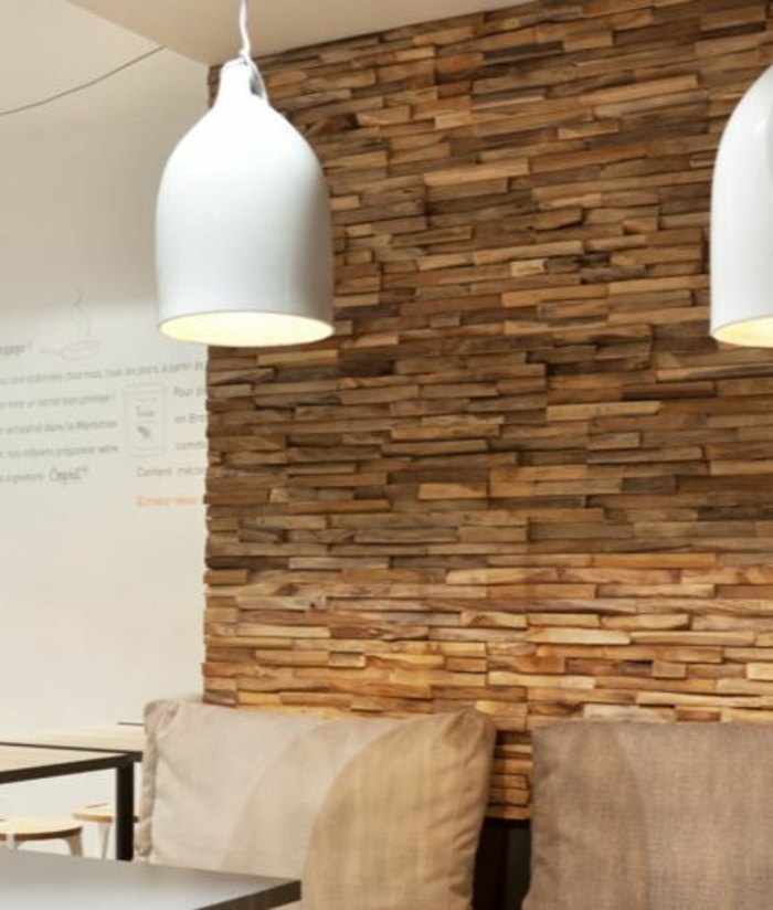 creatieve muur ontwerp houten lambrisering interieur ideeën ideeën fragment