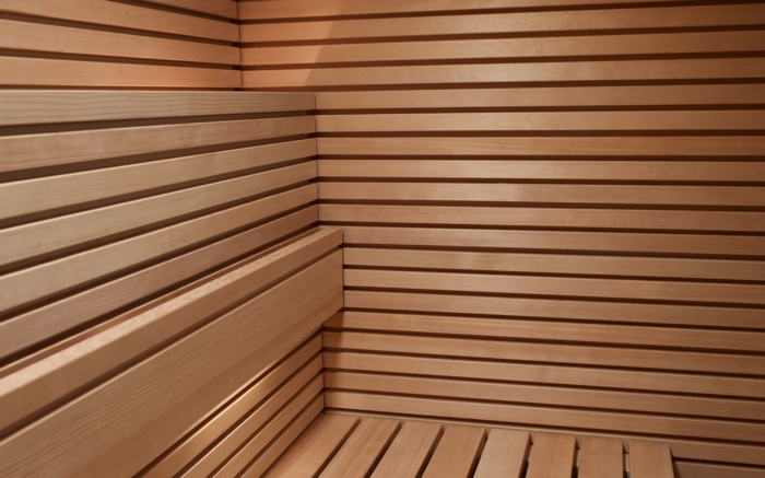 creatief wandontwerp houten lambrisering interieur ideeën sauna