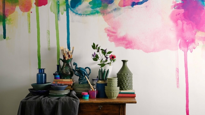 diseño de paredes diseño de pared color aquarel colores efectivo