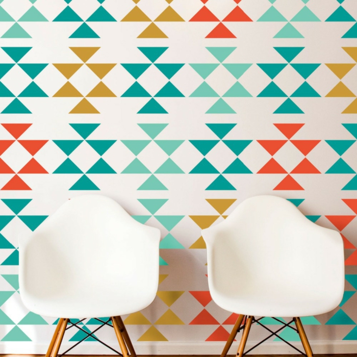 paredes forma diseño de pared diseño de color triángulos ethno