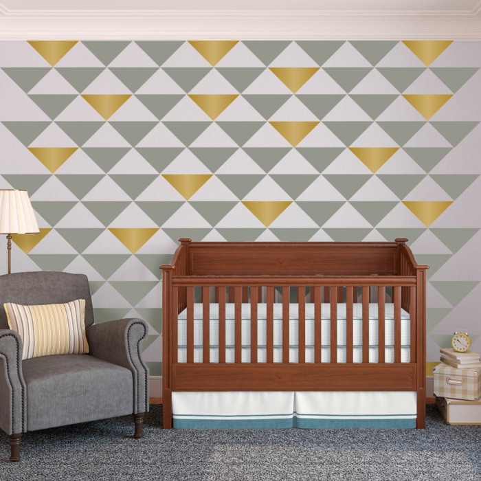 Los patrones de pared decoran triángulos de diseño de color de diseño de pared ethno