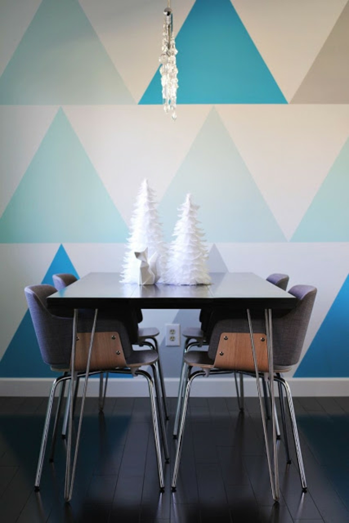 diseño de pared creativo diseño de pared diseño de color triángulos gigantes