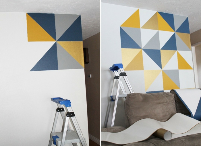 creative wall design wall design color design triangles kontrastrecih